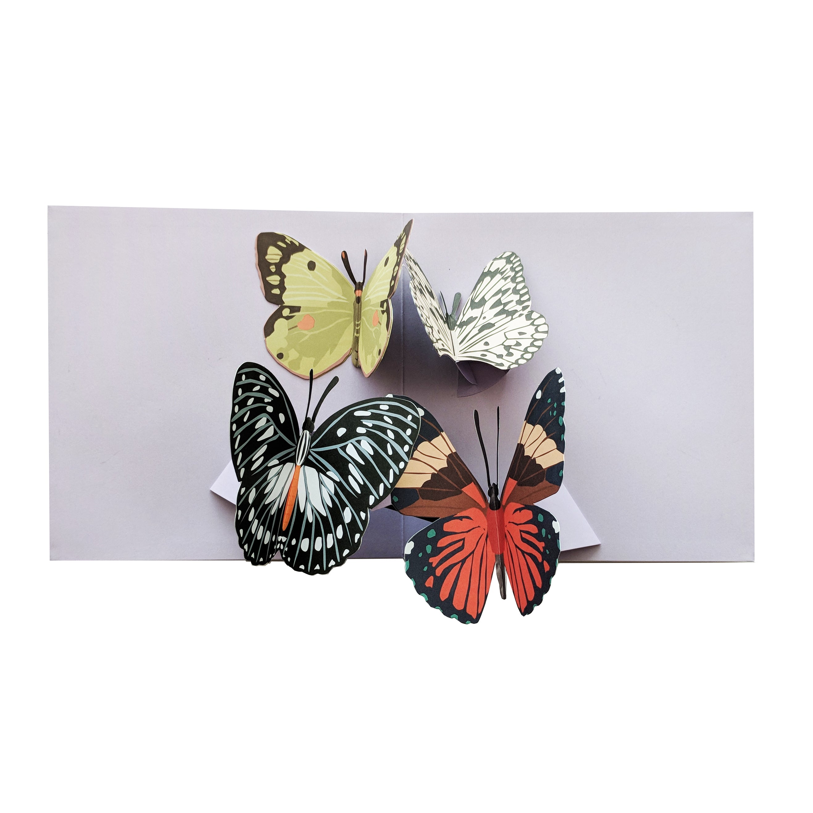 Four Butterflies Pop Out Greeting Card