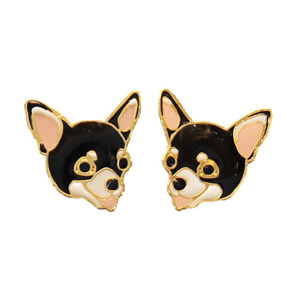 Chihuahua Enamel Earrings