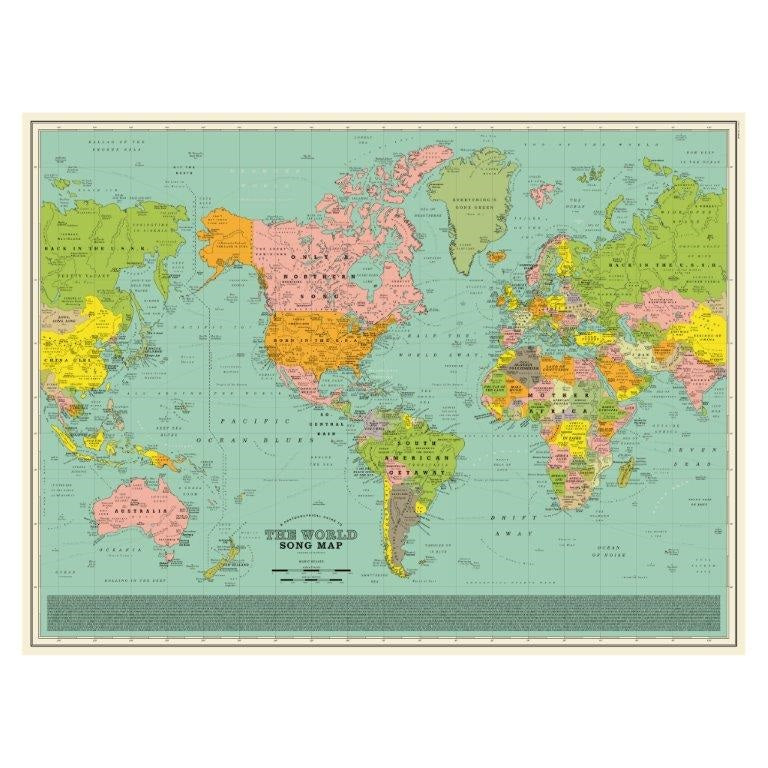 Dorothy World Song Map Classic Print