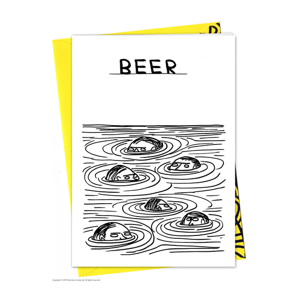 David Shrigley Beer Swimmers Greeting Card - BALTIC Shop