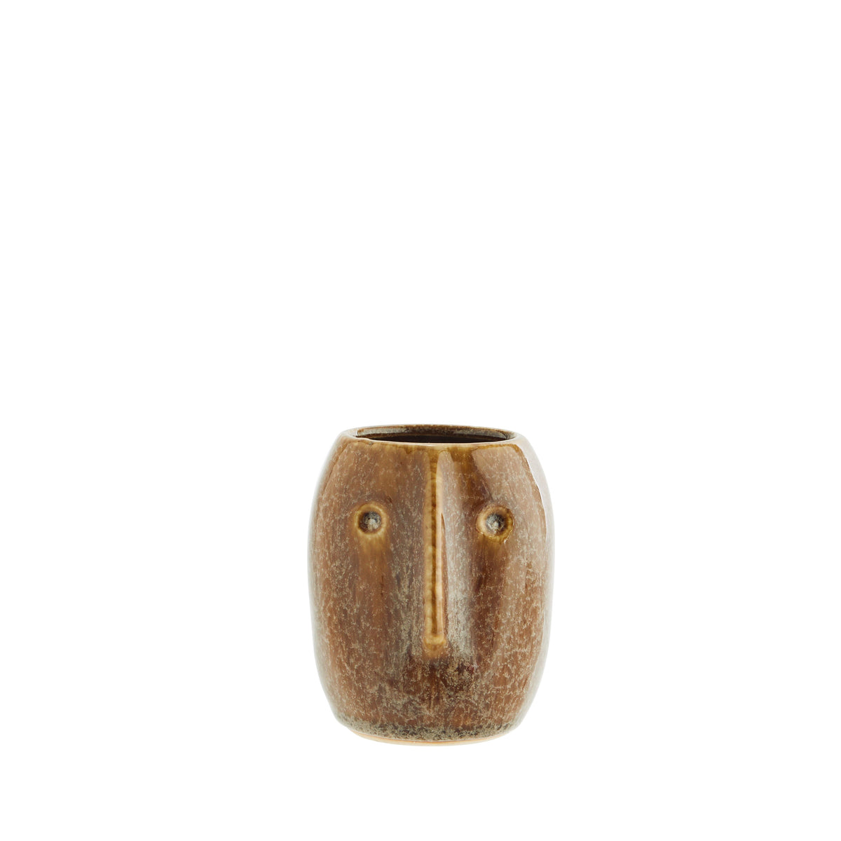 Brown Flower Pot With Face