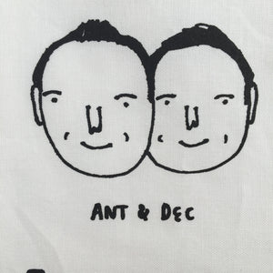 Alex Sickling Famous Faces of the North East Tea Towel Ant and Dec