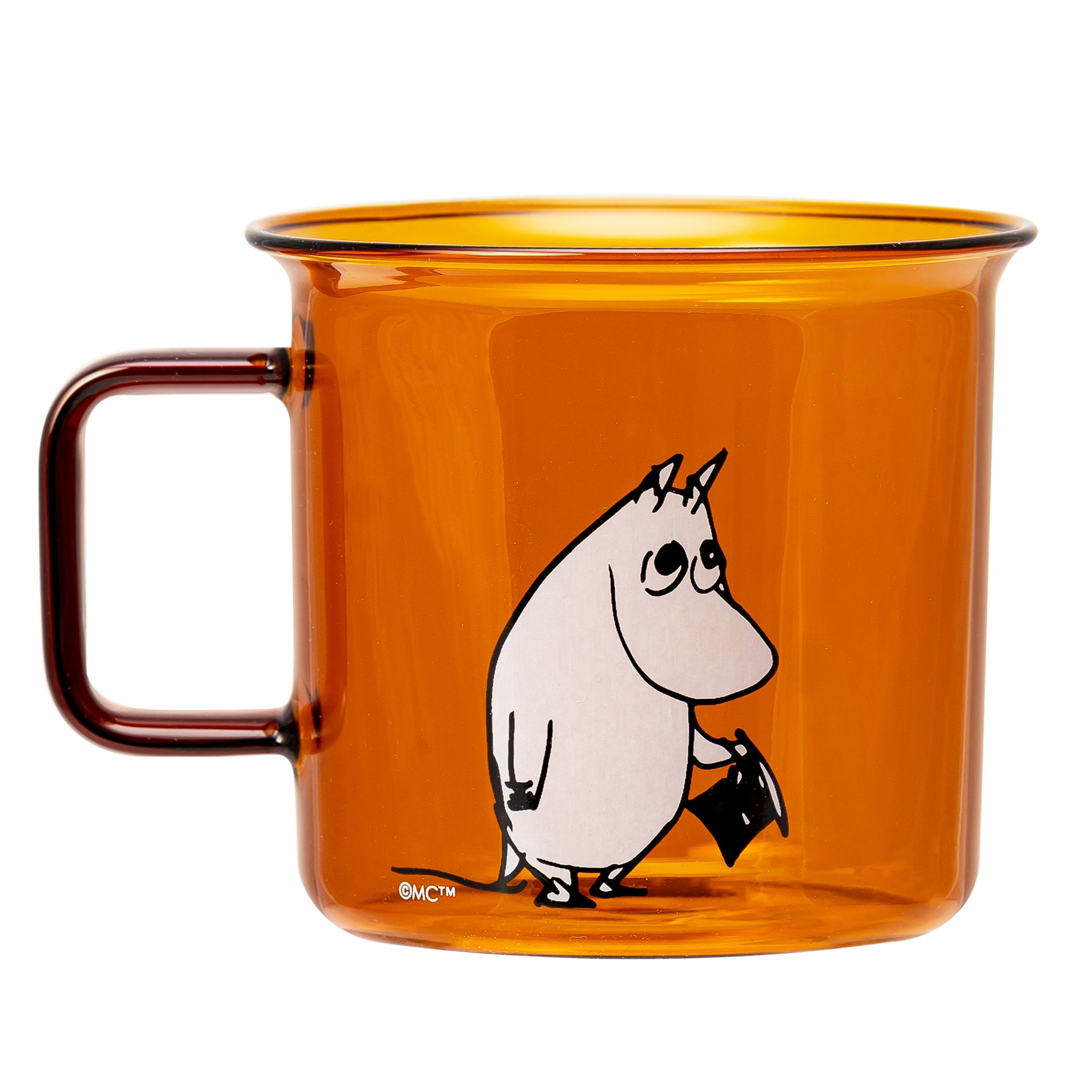 Moomin Glass Mug Amber Moominpappa