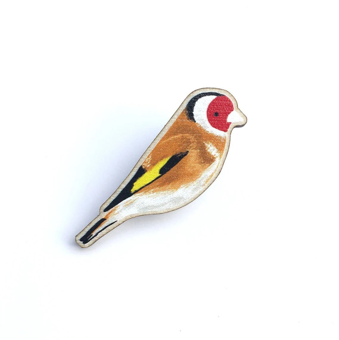 Goldfinch Wooden Pin Badge