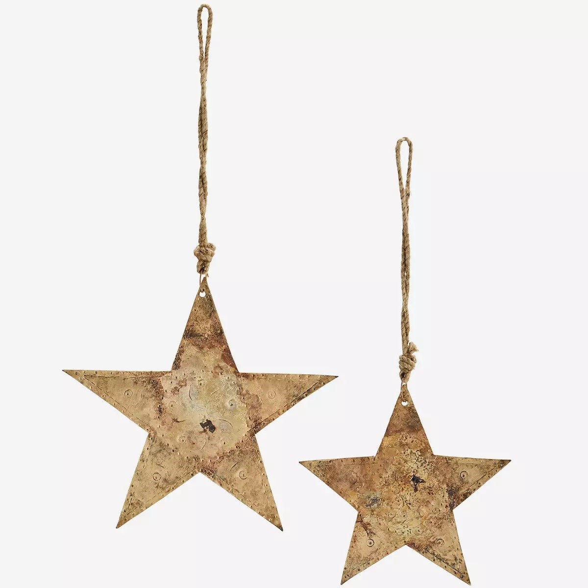 Madam Stoltz Set of 2 Hanging Iron Stars