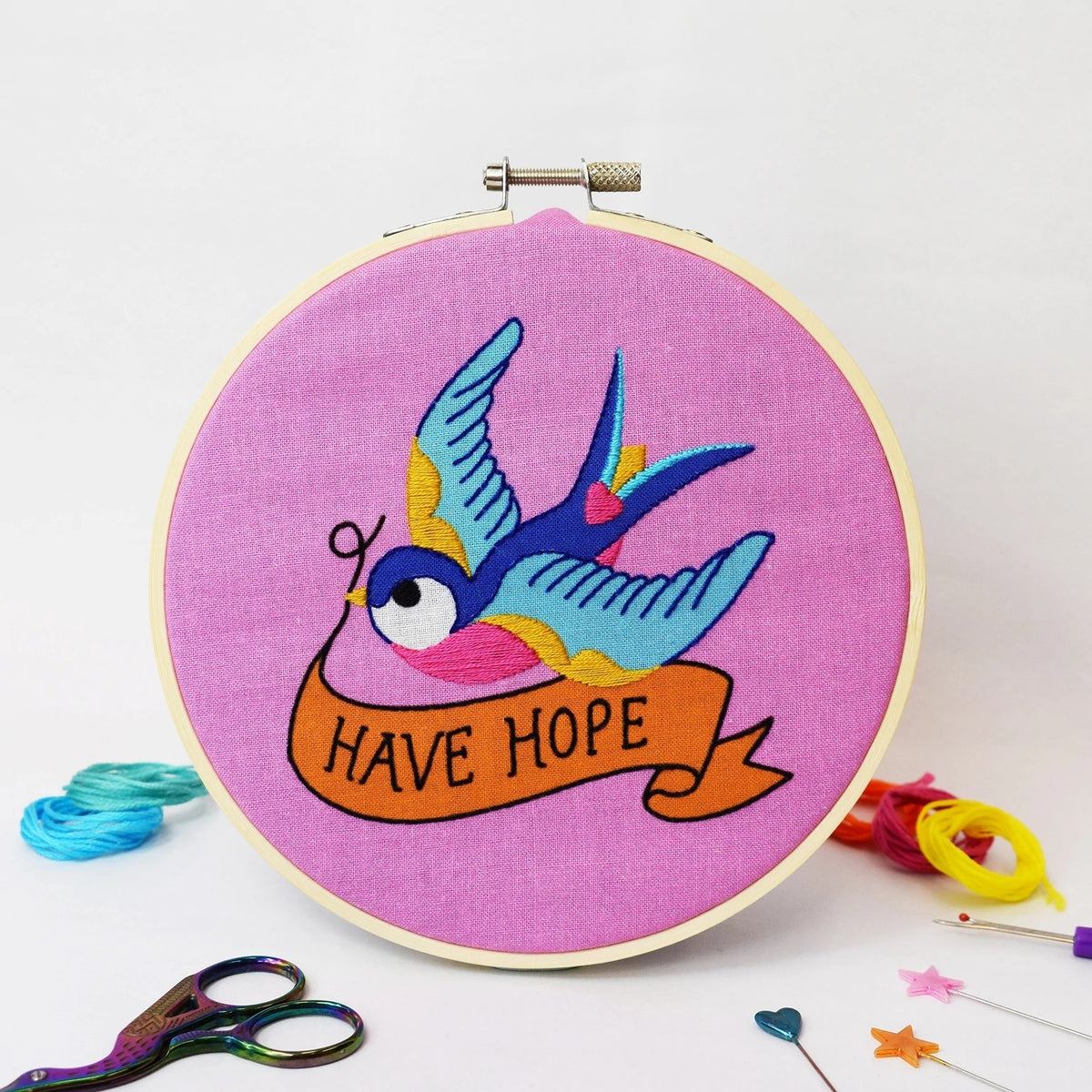 Have Hope Swallow Embroidery
