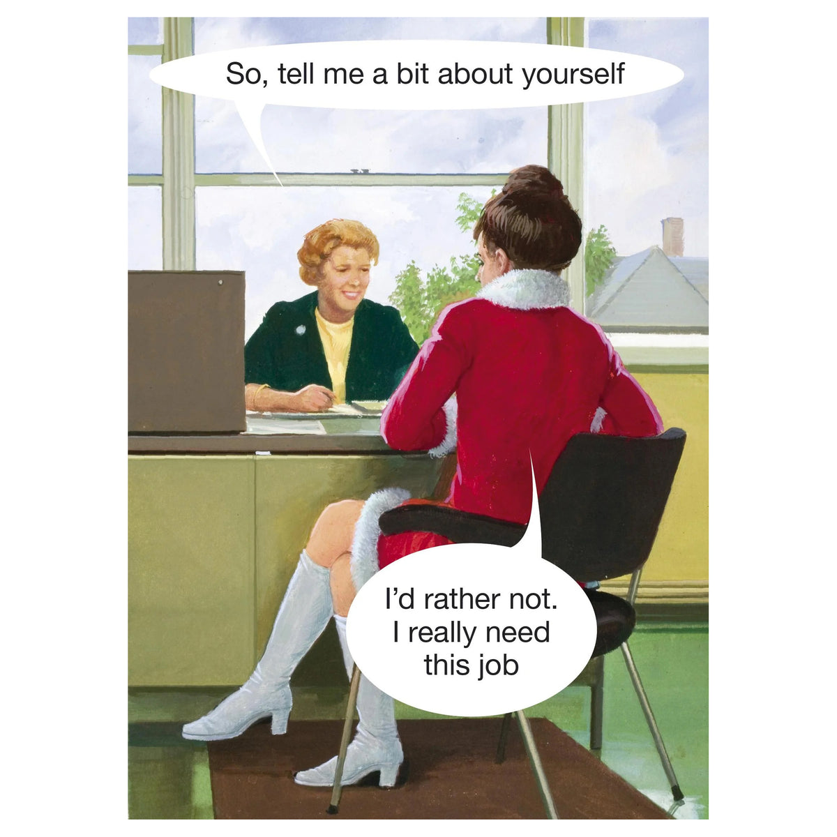 Tell Me a Bit About Yourself Job Greeting Card
