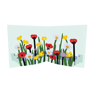 Mixed Wild Flowers Pop Up Card