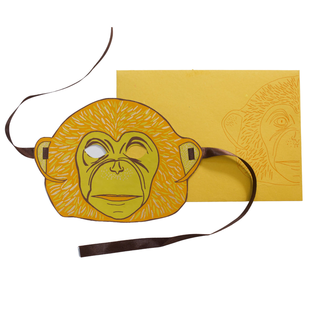 Monkey Mask Greeting Card
