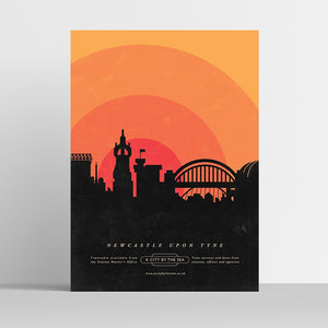 Newcastle Upon Tune Vintage Travel Print A3