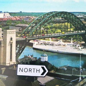North Enamel Pin Badge with Retro Tyne Bridge