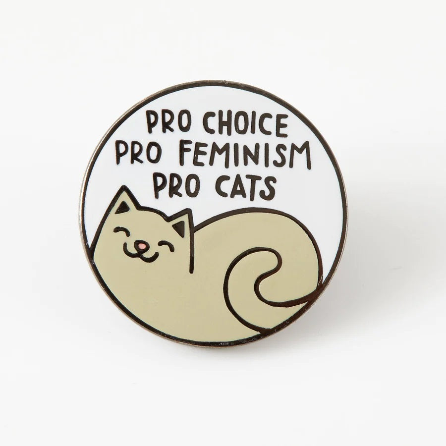 Pro Choice Pro Feminism Pro Cats Grey Limited Edition Pin