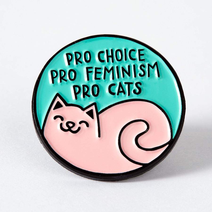Pro Choice Pro Feminism Pro Cats Pin Badge
