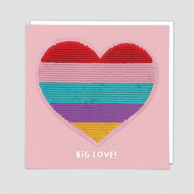 Rainbow Sequin Heart Card