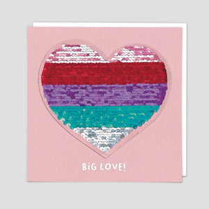 Rainbow Sequin Greeting Card Reverse