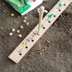 Seeding Ruler and Dibber in Use