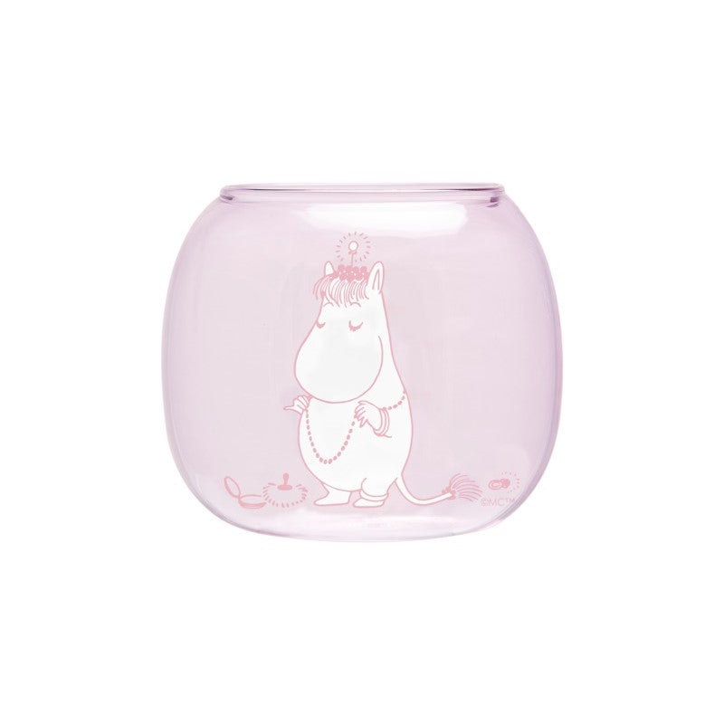 Snorkmaiden Pink Glass Tea Light Holder