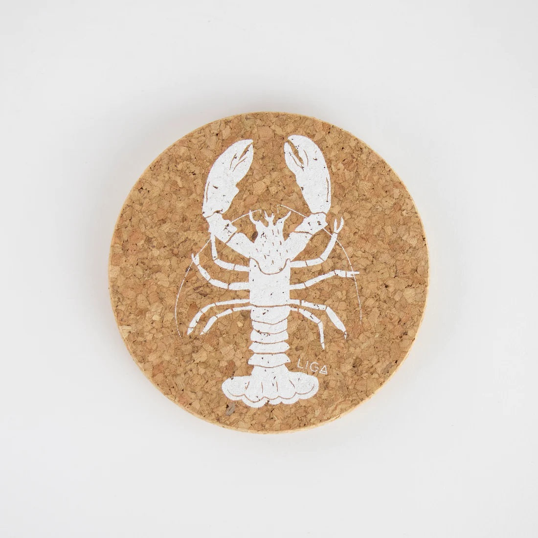 LIGA White Lobster Cork Coaster